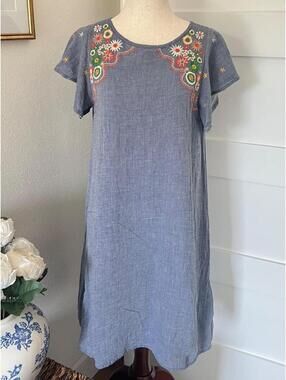 THML floral embroidered mini dress